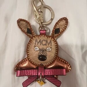 MCM Pink and Brown Bunny Keychain